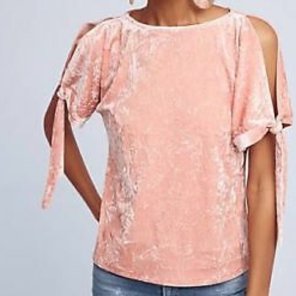 Anthropologie Tops - ANTHROPOLOGIE | maeve crushed velvet tie sleeve